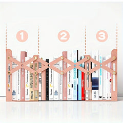 1pc Retractable Book Standing Desktop Book Storage Folding Bookshelf