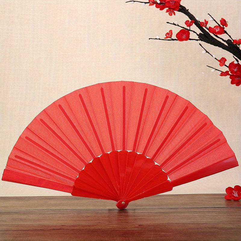 Colorful Plastic Chinese Style Folding Fan for Dance Clothing