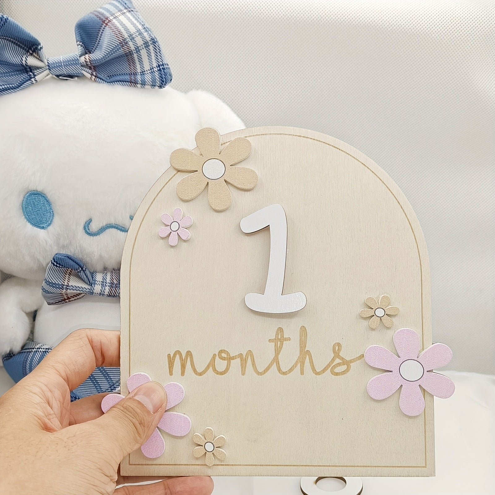 Wooden Milestone Birth Sign Photography Milestone Card