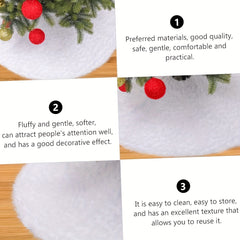 1pc Christmas Tree Skirt Plush Tree Skirt Holiday Supplies