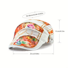Vintage Lace Beret Floral Patch Embroidery Flat Hat Adjustable