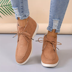Fall Lightweight Flat Boat Shoes Wear Resistance Non Slip Suede Preppy School