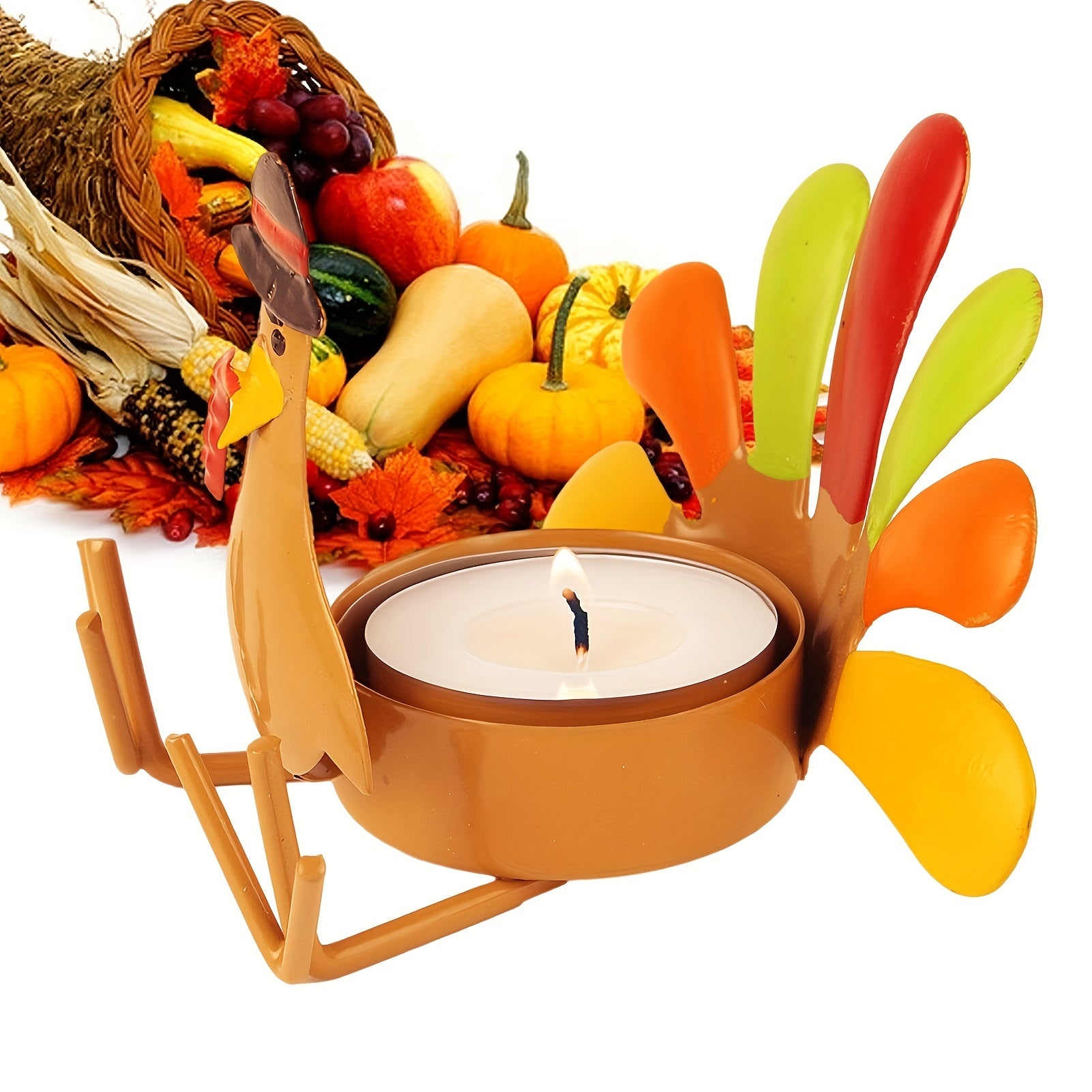 Turkey Candle Holder Metal Decoration for Outdoor Camping