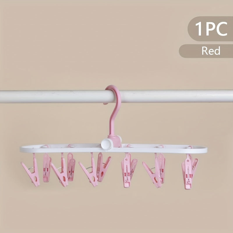 12 in 1 Folding Sunshade Clips Travel Drying Rack Windproof Hanger