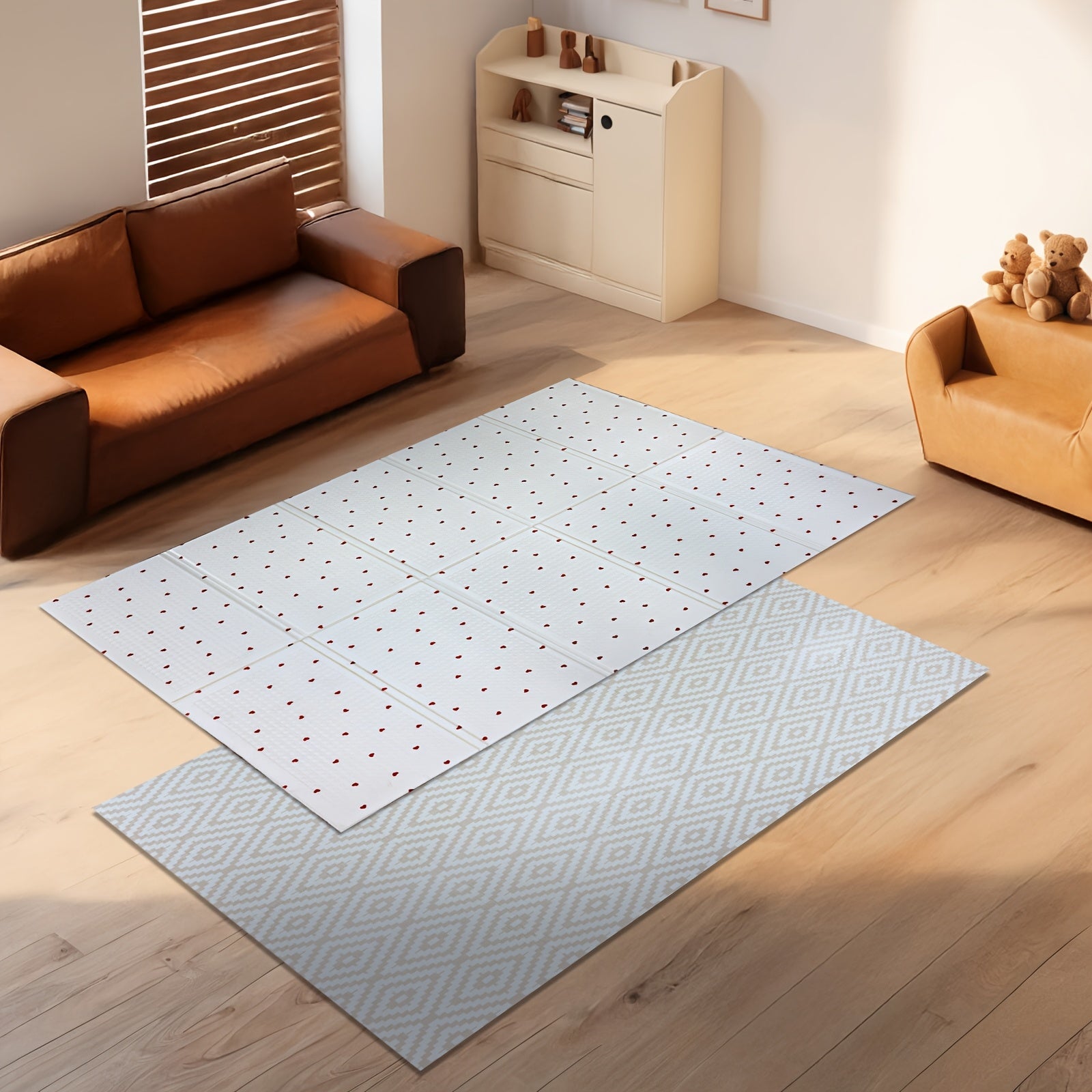 Waterproof Kids Play Mat Easy Clean PE Surface Portable