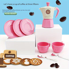 Tea Party Picnic Basket Set Pretend Play Food