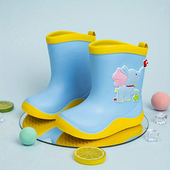 Girl's Dino Pattern Rain Boots Non-Slip Waterproof Shoes