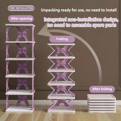 6pcs Folding Shoe Rack for Entryway Indoor Dormitory
