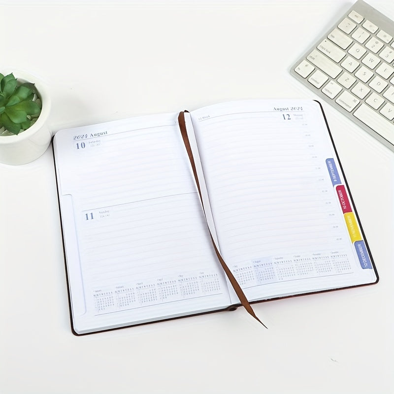 Daily Schedule Book Soft Leather Calendar Book Plan Book