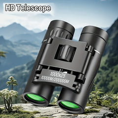 HD Portable Binoculars BAK4 Optics Folding Large Eyepiece Outdoor Camping