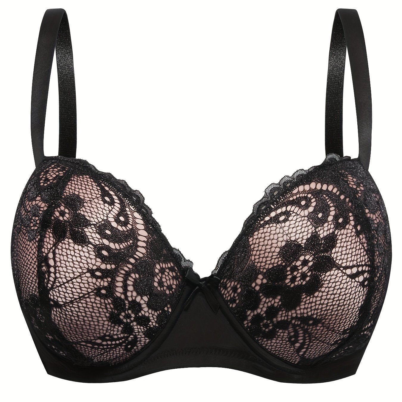  Contrast Lace Push Up Bra