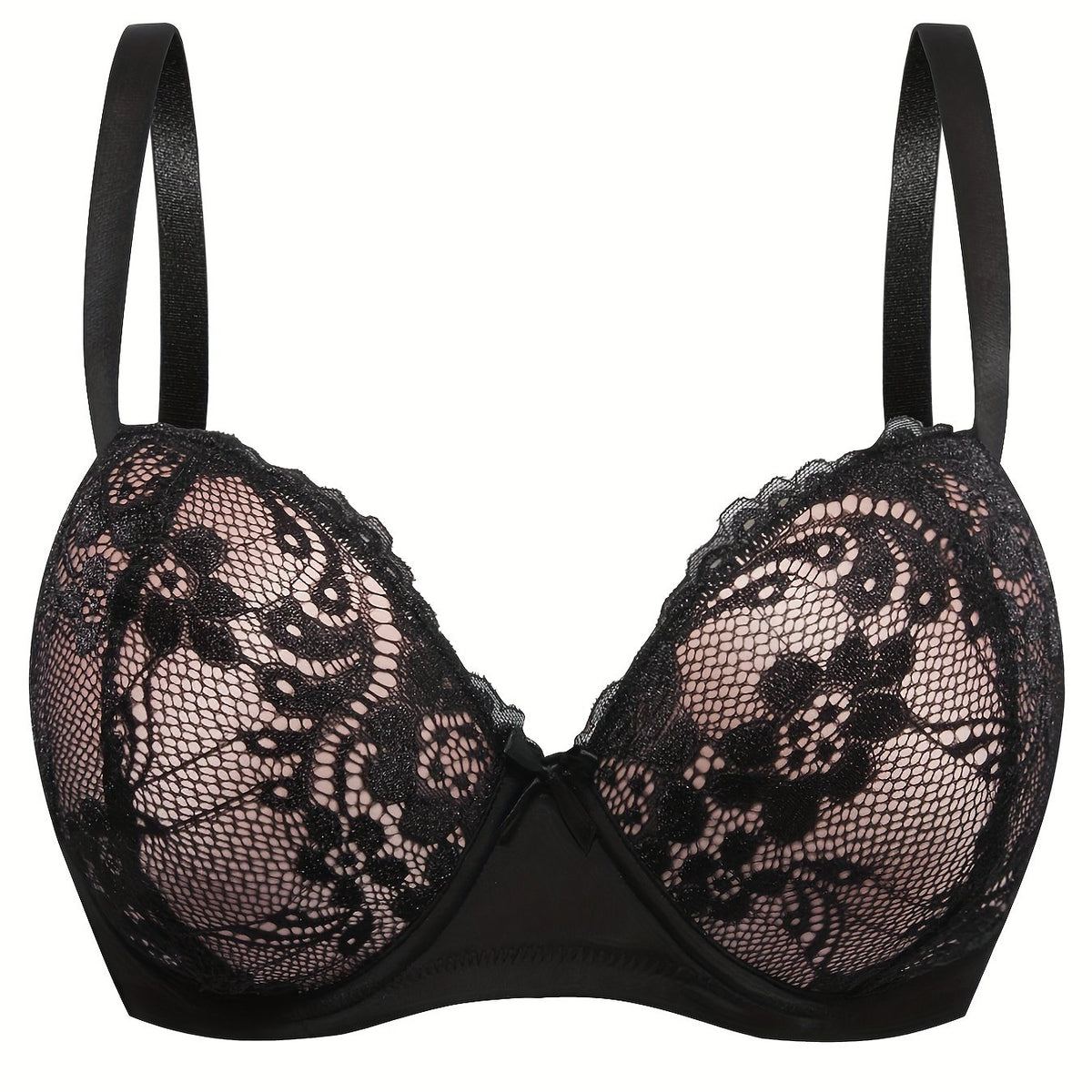  Contrast Lace Push Up Bra