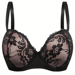  Contrast Lace Push Up Bra