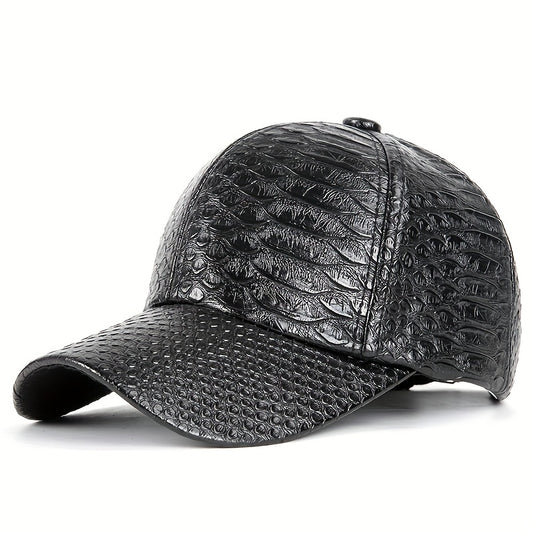 Crocodile Pattern PU Peaked Cap Street Hip Hop Sun Hat