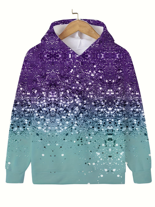 Kids Gradient Sequin Effect Hooded Sweatshirt