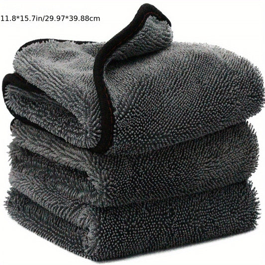 1pc Microfiber Cleaning Towels - Car Washing & Camping