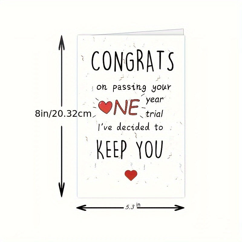 Romantic 1 Year Anniversary Card for Husband Wife Couple