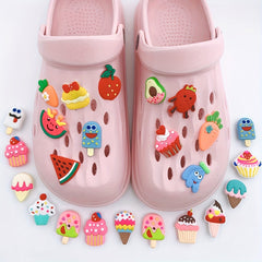 24pcs Cake Shape Shoe Charms DIY Decoration Set
