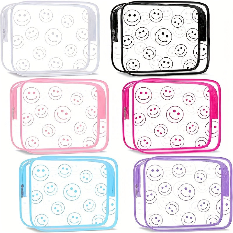 Smile Face Clear Makeup Bag Transparent PVC Waterproof Toiletry Organizer