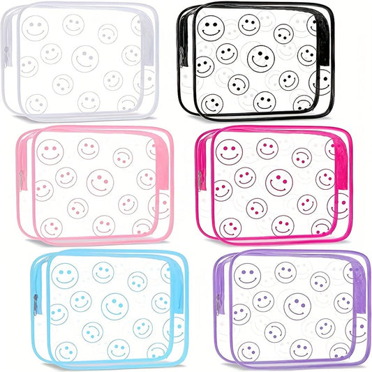 Smile Face Clear Makeup Bag Transparent PVC Waterproof Toiletry Organizer