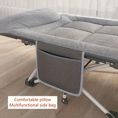 Foldable Bed With Mattress And Headrest Portable Single Bed