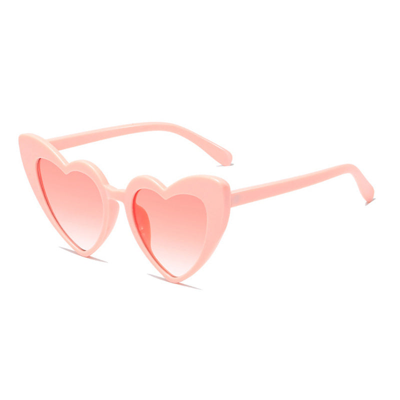 Heart Shaped Jelly Sunglasses Candy Peach Heart Y2K Cat Eye Women Sunglasses