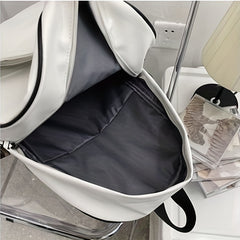 Minimalist Solid Backpack PU Leather Laptop Computer Backpack