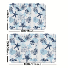 Stylish Non Slip Bathroom Mat Starfish Print Absorbent Anti Skid Floor Pad