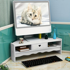 Desktop Monitor Stand with Drawer Storage Rack