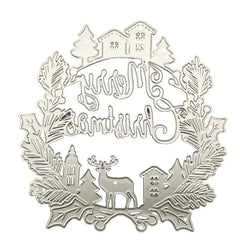 1pc Christmas House Deer Etching Cutting Mold Stencil