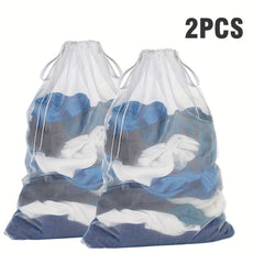 2 Large Mesh Bags 60x96x91cm for Shopping Camping Laundry Wash Bags