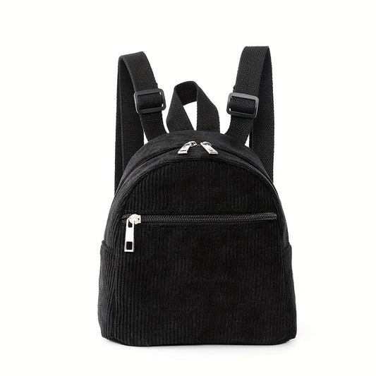 Kids Mini Corduroy Solid Backpack Schoolbag