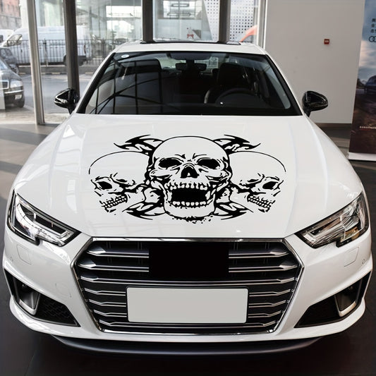 Three Skull Head Hood Car Stickers Door Body Halloween Vinyl Decals