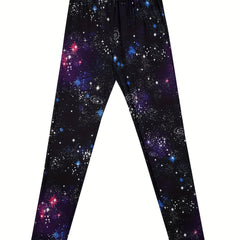 Starry Print Leggings For Kid Girls Slim Fit Stretchy Casual Tight Pants