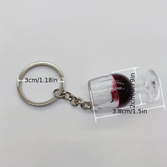 Resin Red Wine Cup Keychain Novelty Charm Pendant