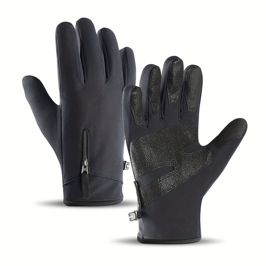 Winter Thickened Waterproof Velvet Gloves for Outdoor Activities