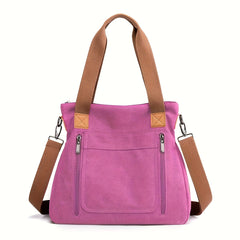 Vibrant Canvas Tote Bag with Multiple Compartments