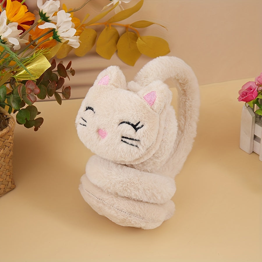 Kitten Cat Ear Muffs for Students Plush Warm Ear Covers