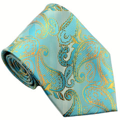 Men's Golden Floral Necktie Classic Print