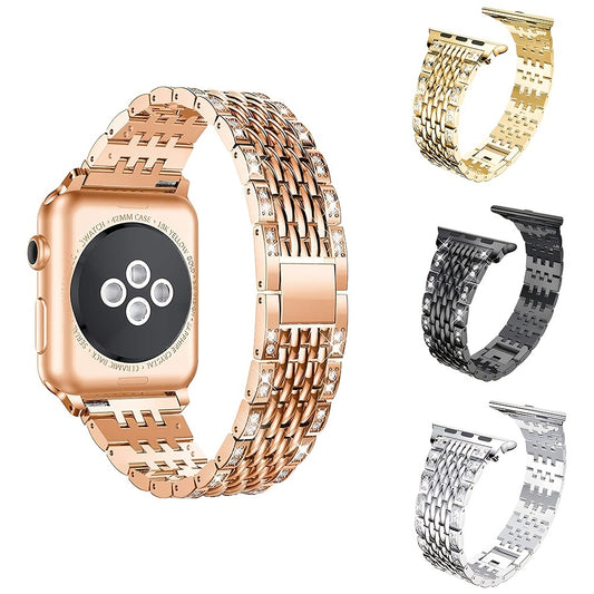 Metal Rhinestone Bracelet Band for I Watch 5 4 3 42mm 46mm Pro Active 2