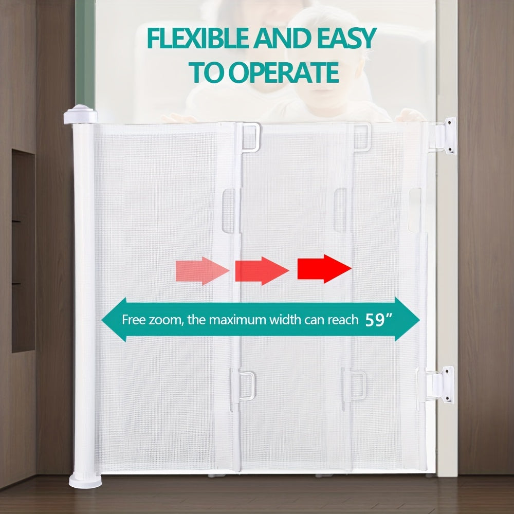 Retractable Mesh Baby Gate 71 Tall Extends Up To 149 Wide