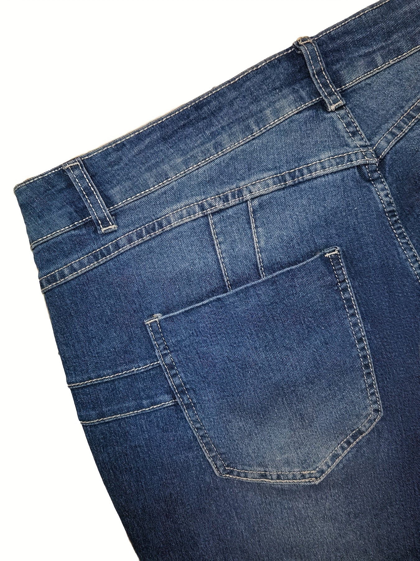 High Rise Stretch Skinny Flared Leg Jeans