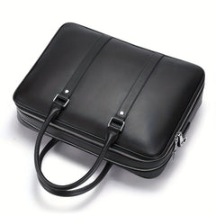 Men's Cowhide Leather Briefcase Business Handbag Large Capacity