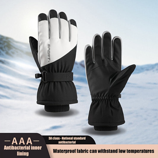 Winter Ski Gloves Men's Warm Touch Screen Windproof Split Finger Gloves