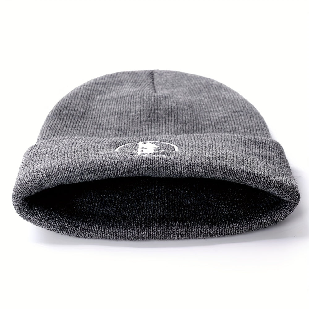 Embroidery Anime Cartoon Beanie Hat Knitted Warm Winter Hats