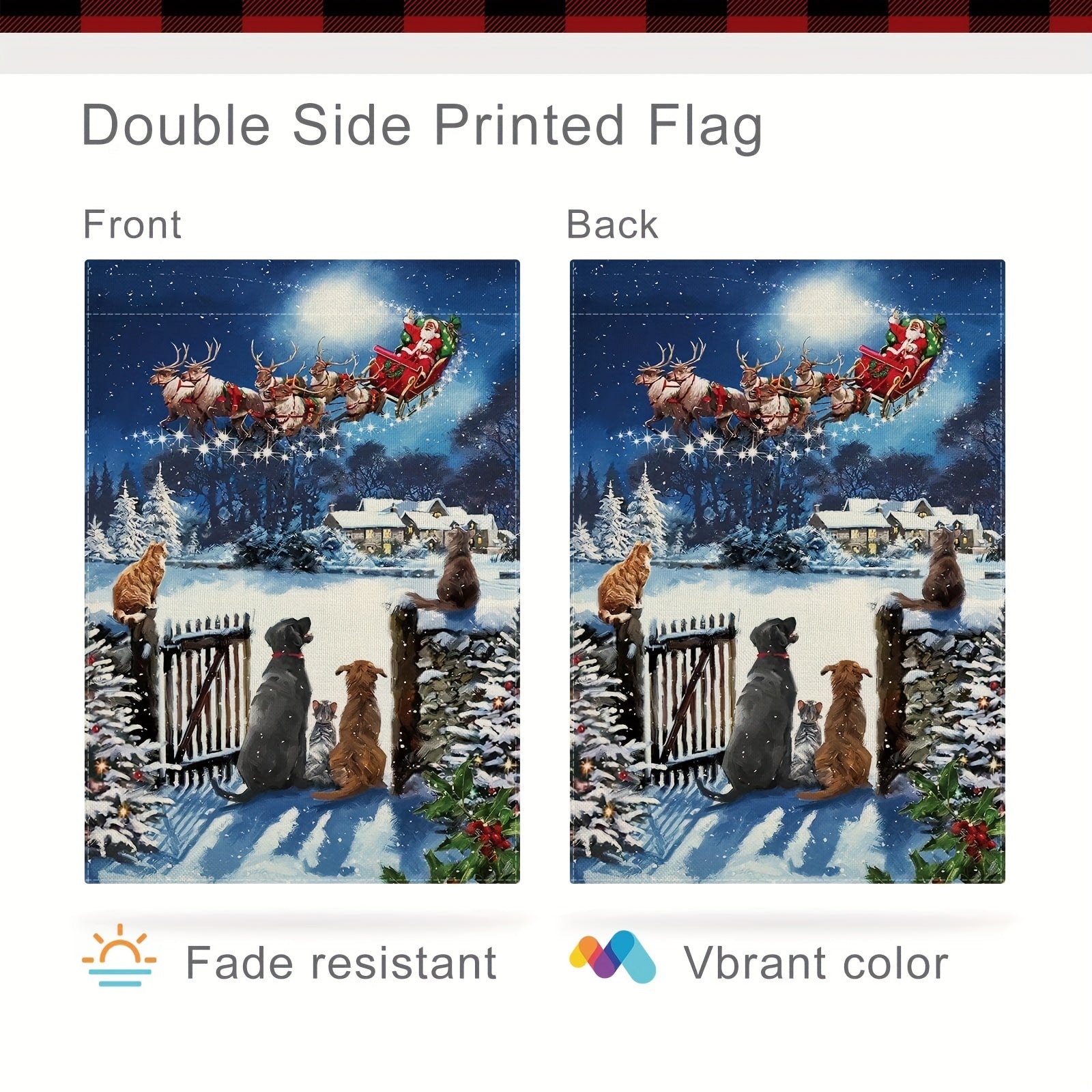 Christmas Garden Flag For Outside Double Sided Winter Yard Flag