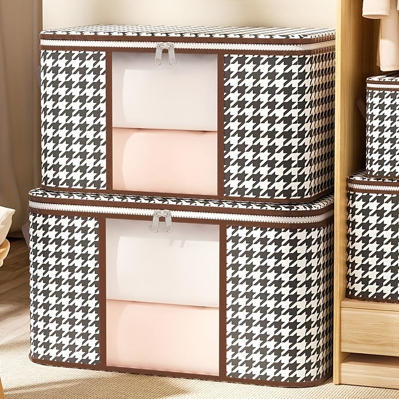 Houndstooth Quilt Storage Bag Handheld Lightweight Clothes Quilt Bag