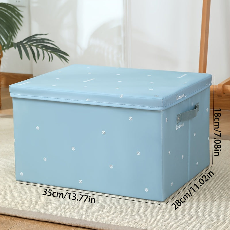 Satin Fabric Folding Storage Box with Lid for Household Sorting