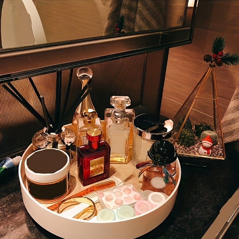 Modern Round Decorative Tray for Skincare and Perfume Storage