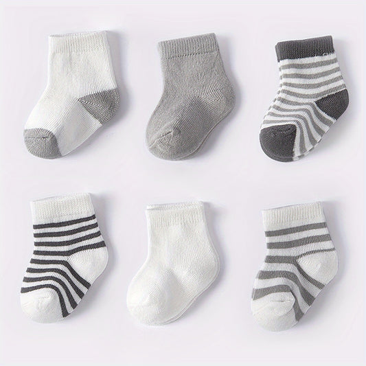 6 Pairs Baby Boys Casual Breathable Short Socks for All Seasons